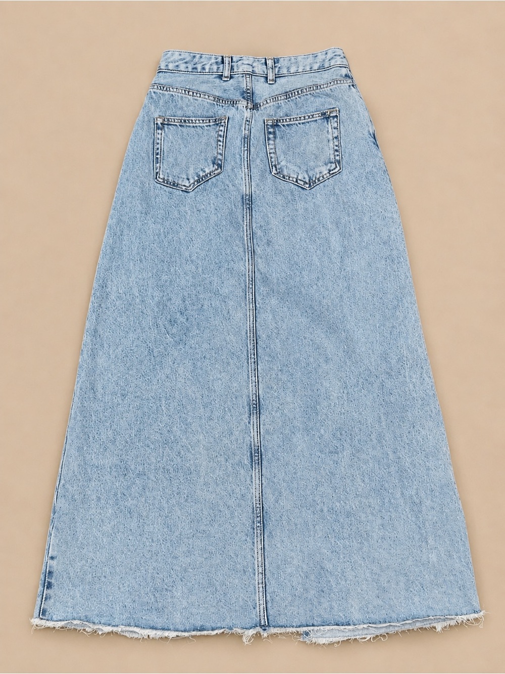 Pilcro Light Blue Denim Maxi Skirt with Front Slit - Picture 7 of 7